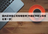 国内区块链公司有哪些啊[中国区块链公司排名第一家]