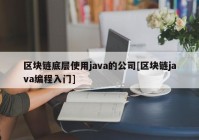 区块链底层使用java的公司[区块链java编程入门]